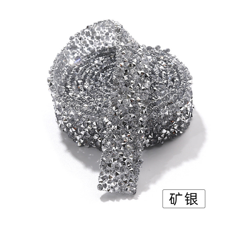 Resin drill belt width 1.2cm tear off instant jewelry handicrafts cups, shoes bags clothing accessories color diamond belt 1 yard