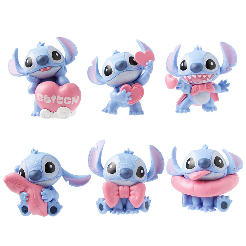 Genuine Stitch warm powder series blind box cute anime peripheral figure desktop ornament doll birthday gift