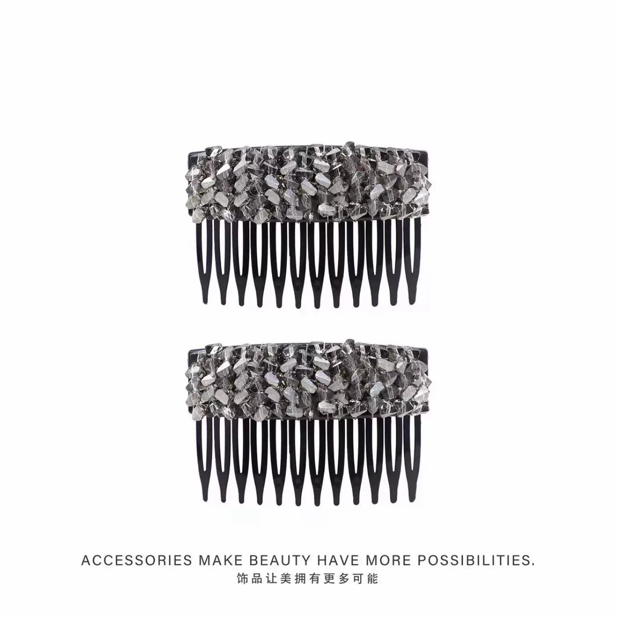 Elegant light luxury rhinestone hair comb, high-end inverted comb hair accessory, new style of bangs and loose hair organizer, side hair clip