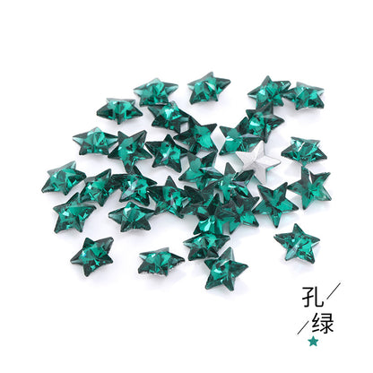 Source of origin: pointed bottom five-pointed star rhinestone, glass five-pointed star rhinestone, phone case diamond attachment, hair accessory rhinestone accessories