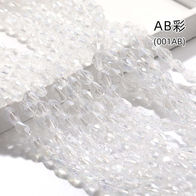 Xichuan cross-border water drop beads, glass beads, door curtains, garment accessories, straight hole water drop beads, cut surfaces, crystal bead factory wholesale