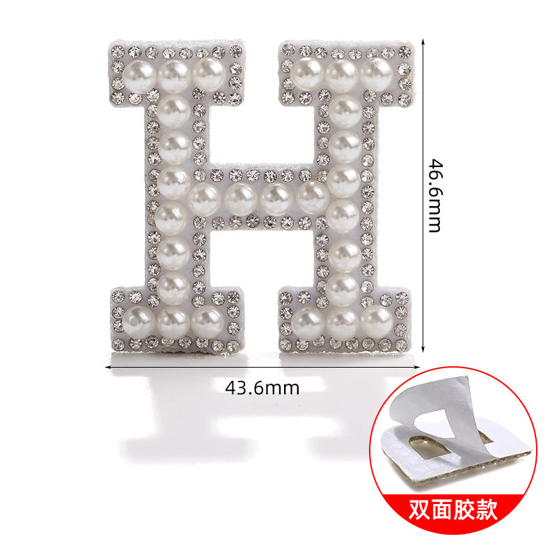 26 English letter patches, pearl adhesive backing tape, DIY double-sided decorative decoration, peel-off self-adhesive patch stickers