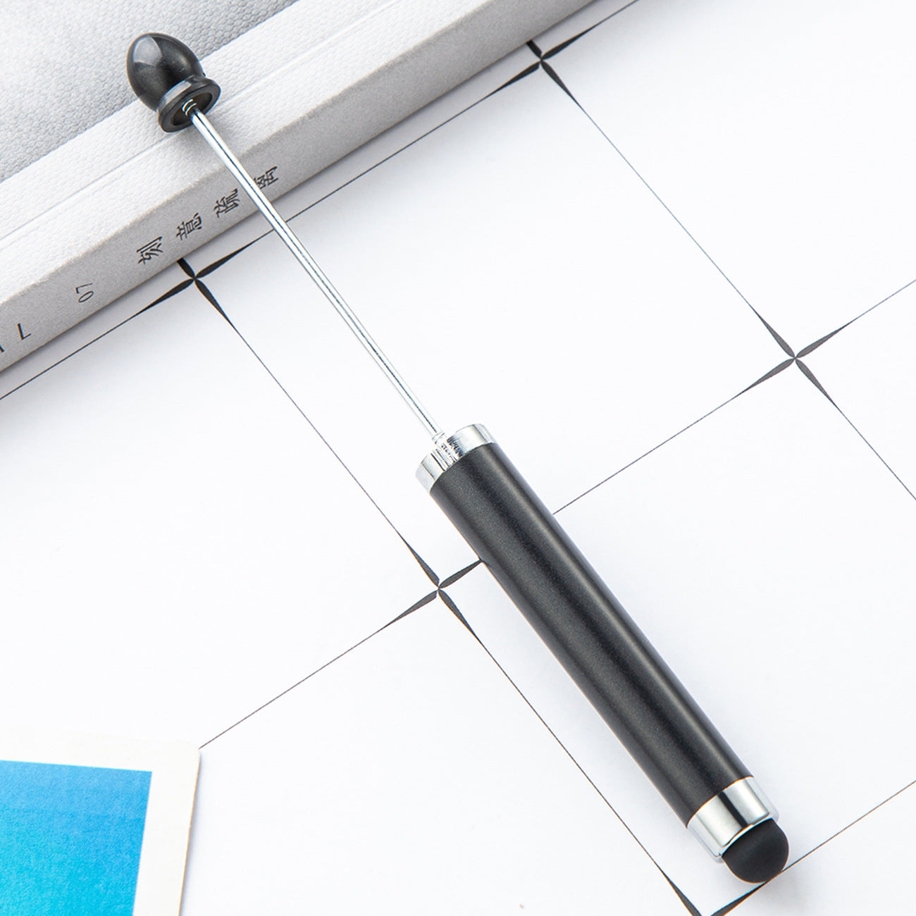 DIY touch screen ballpoint pen plastic beaded ballpoint pen wholesale multicolor cap ballpoint pen