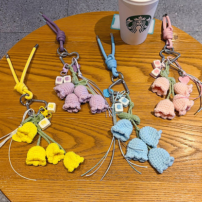 Handmade DIY wool thread knitting wind chimes bracelet keychain miu tie bag pendant couple car school bag small pendant