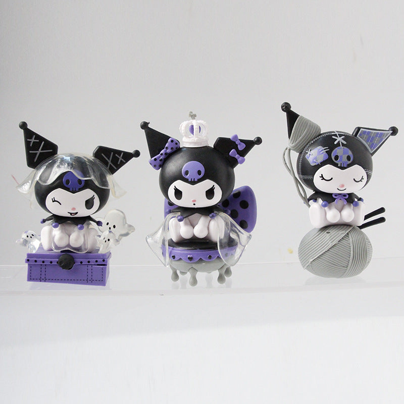 Kuromi Dark Night Story series, Sanrio blind box, trendy play, hand-held office, baby machine, gacha, supermarket toy wholesale