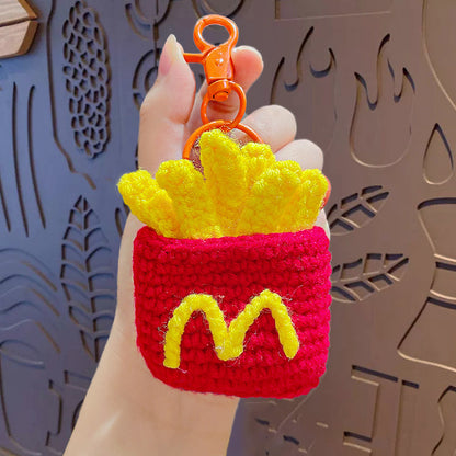 Creative plush weaving good things happen keychain small pendant cartoon crochet persimmon bag bag keychain small gifts