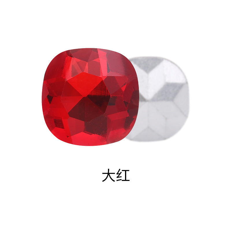 Fat square pointed sole special-shaped diamond earrings, nail art diamond accessories, shoes, bags, clothing, crystal accessories, pointed sole fat square diamonds