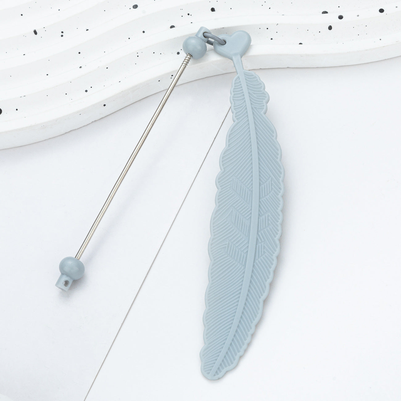 Plastic Feather Bookmark - Cartoon Pendant Children Handmade Beaded Reading Mark Book Holder