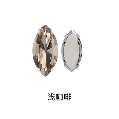 Navette Crystal Square Claw Rhinestones - Thickened Bottom Hand-Sewn Shoes Luggage Clothing Accessories