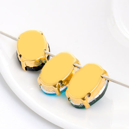 Factory direct sale: gold base oval new crystal claw drill, glass hand-sewn drill, DIY clothing accessory materials wholesale