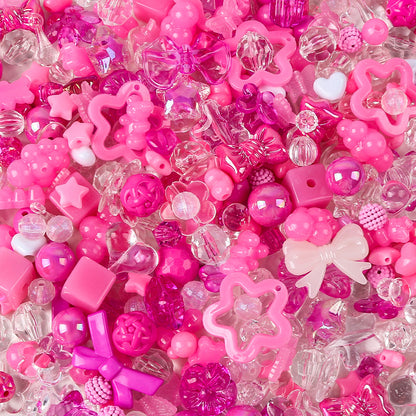 Cute Bow & Flower Acrylic Beads - DIY Mobile Phone Chain Necklace Lanyard Accessories