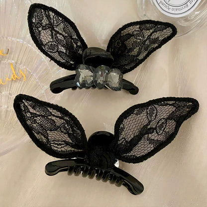 Mesh black bow hair chuck headdress, princess head small scratch clip broken hair, side bangs, clip, forehead hairpin woman