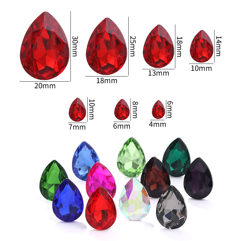 Drop Shape Diamond, Real Silver Plated Bottom Glass, Rhinestone Luggage, Hair Accessories, Accessories, Culet Drop Diamond