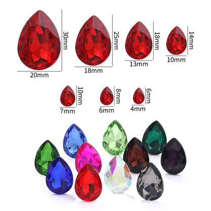 Drop Shape Diamond, Real Silver Plated Bottom Glass, Rhinestone Luggage, Hair Accessories, Accessories, Culet Drop Diamond
