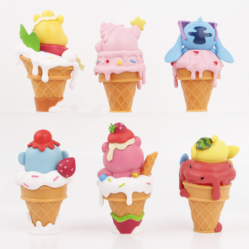 New products: 6 big star ice cream ice cream series, creative dopamine tide toys, figurines, Internet celebrities, popular micro ornaments
