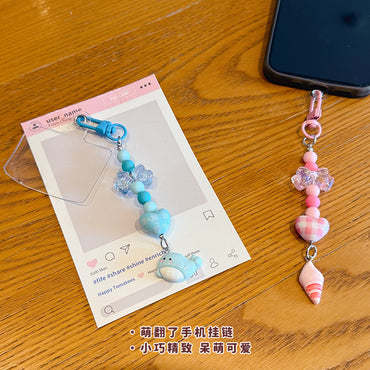 Creative DIY bow beaded mobile phone chain keychain pendant couple miu series bag keychain pendant wholesale