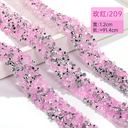 Resin Diamond Rhinestone Strips - Tear-Off Ready-to-Paste Sequins Hot Diamond Shoes Clothing Accessories and DIY crafty