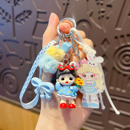 Handmade DIY cute grain zorra hand rope buckle pendant cute cartoon girl heart bag doll doll charm wholesale