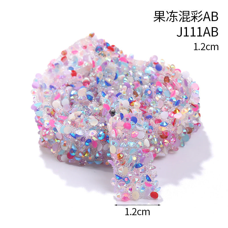 Resin Diamond Rhinestone Strips - Tear-Off Ready-to-Paste Sequins Hot Diamond Shoes Clothing Accessories and DIY crafty