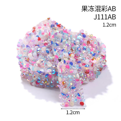 Resin Diamond Rhinestone Strips - Tear-Off Ready-to-Paste Sequins Hot Diamond Shoes Clothing Accessories and DIY crafty