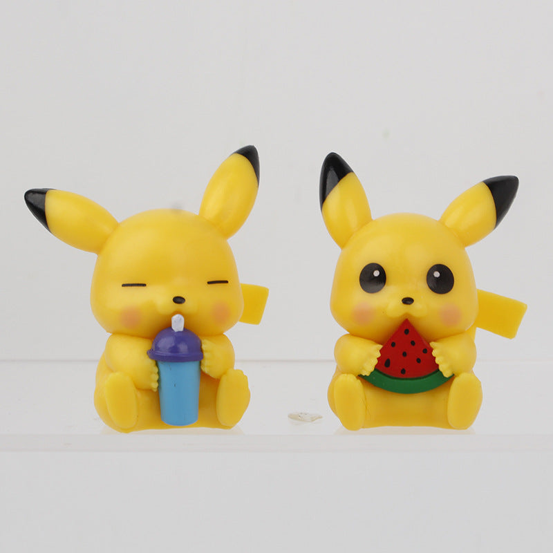 Figure foodie Pikachu 6 Q version elf full of dreams and tide play Pikachu children's toys decoration ornament figures