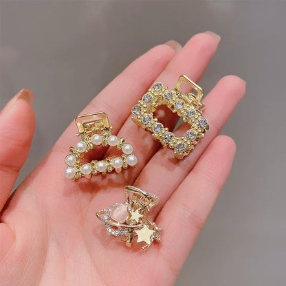 2026 new high-end flash diamond metal hairpin small grab clip women's bangs clip side forehead hairpin Korean headdress