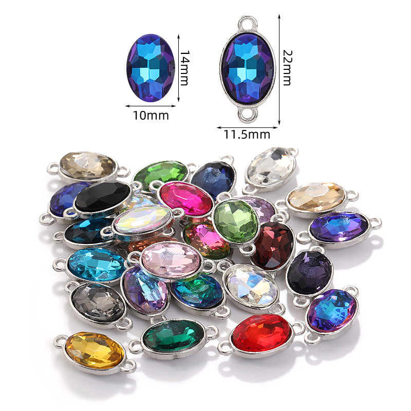 Oval 10*14mm double hanging zinc alloy silver chain headband pendant clothing DIY accessories hairpin headband hanging