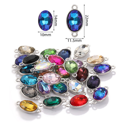 Oval 10*14mm double hanging zinc alloy silver chain headband pendant clothing DIY accessories hairpin headband hanging