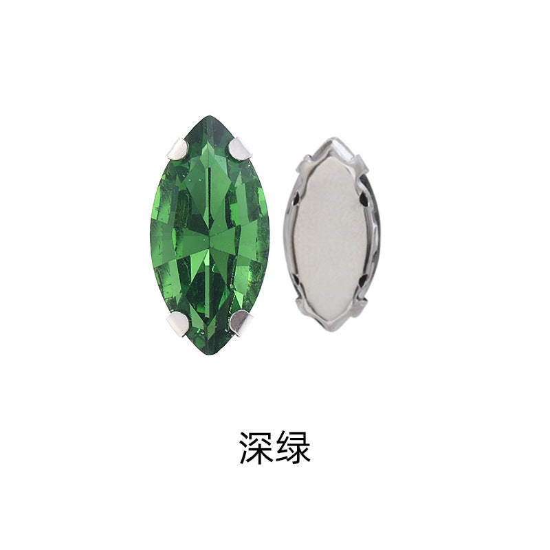 Navette Crystal Square Claw Rhinestones - Thickened Bottom Hand-Sewn Shoes Luggage Clothing Accessories