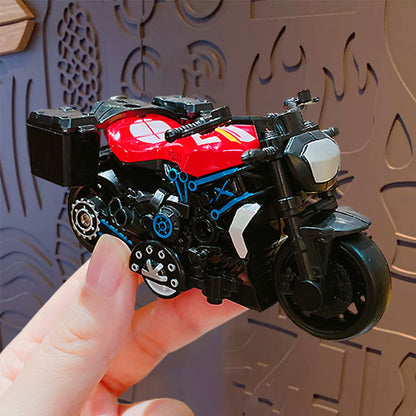 Creative Pullback Motorcycle Model Keychain - Cartoon Alloy Pullback Car Toy Model Pendant Small Gift