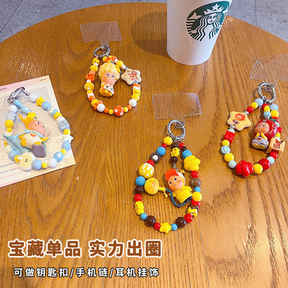 DIY small-nosed star man beaded phone chain pendant, women's bag, doll key chain, small drop doll charm