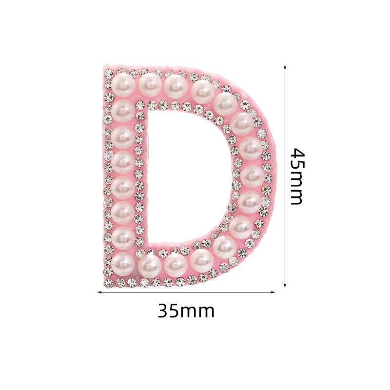 Hot Heat Patch Stickers with 26 English Letters DIY Accessories Clothing Accessories White Diamond Pink Nonwoven Fabric Stickers
