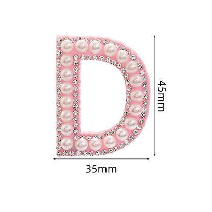 Hot Heat Patch Stickers with 26 English Letters DIY Accessories Clothing Accessories White Diamond Pink Nonwoven Fabric Stickers