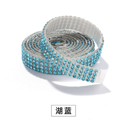 4-row diamond tape, exquisite self-adhesive diamond strips, DIY jewelry accessories, crystal water rhinestone stickers, diamond adhesive decoration, self-adhesive