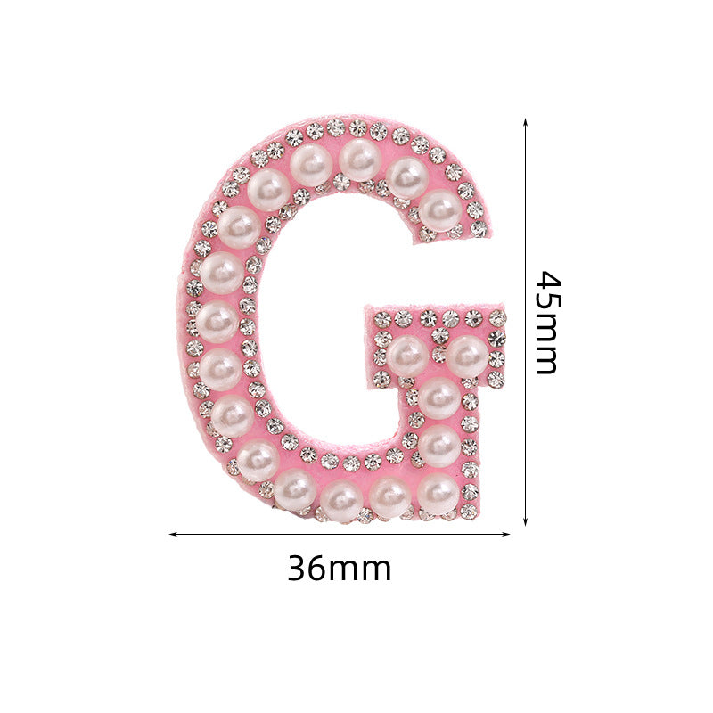Hot Heat Patch Stickers with 26 English Letters DIY Accessories Clothing Accessories White Diamond Pink Nonwoven Fabric Stickers