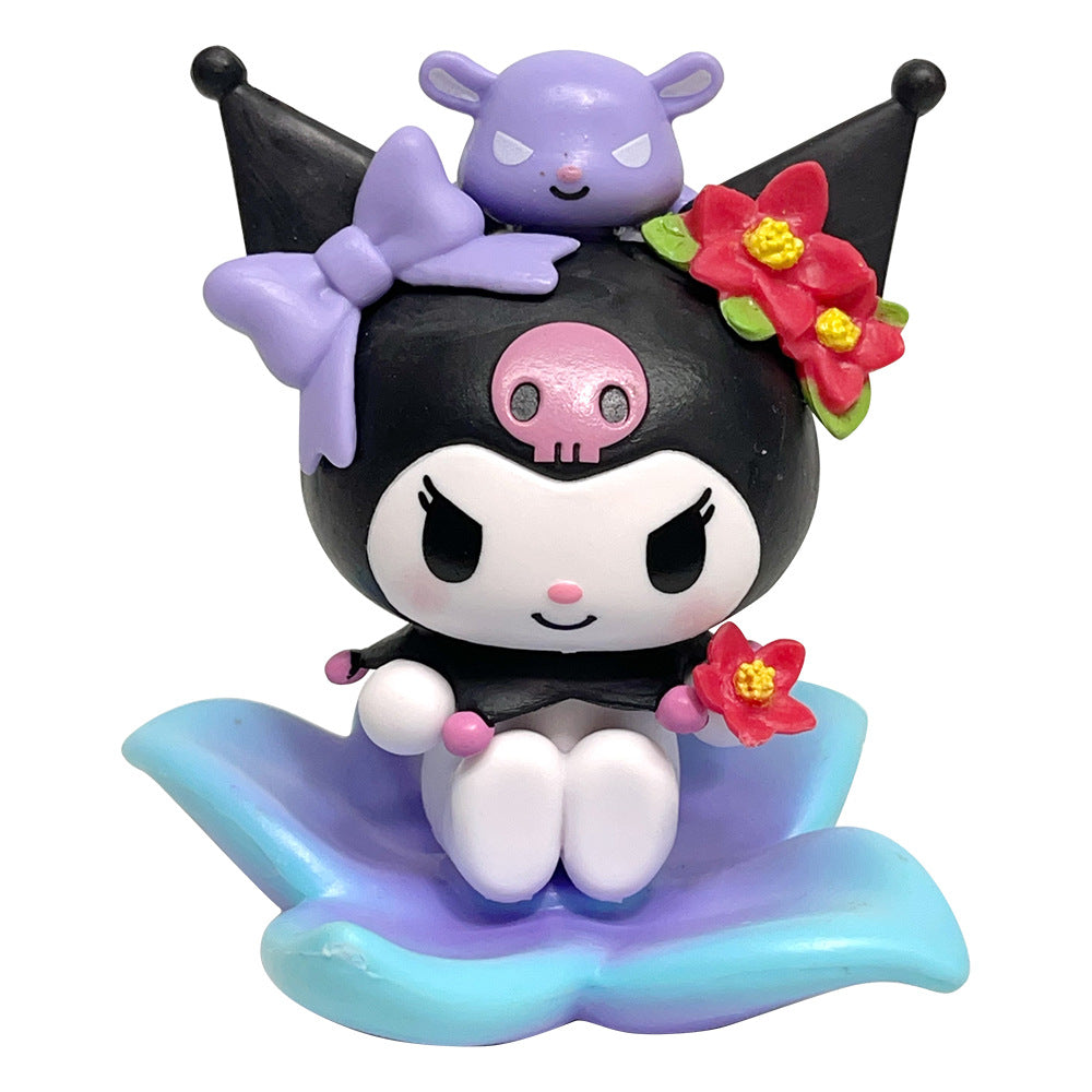 Sanrio floral series blind box trendy toy figure Melody Kuromi cute doll table ornament gift