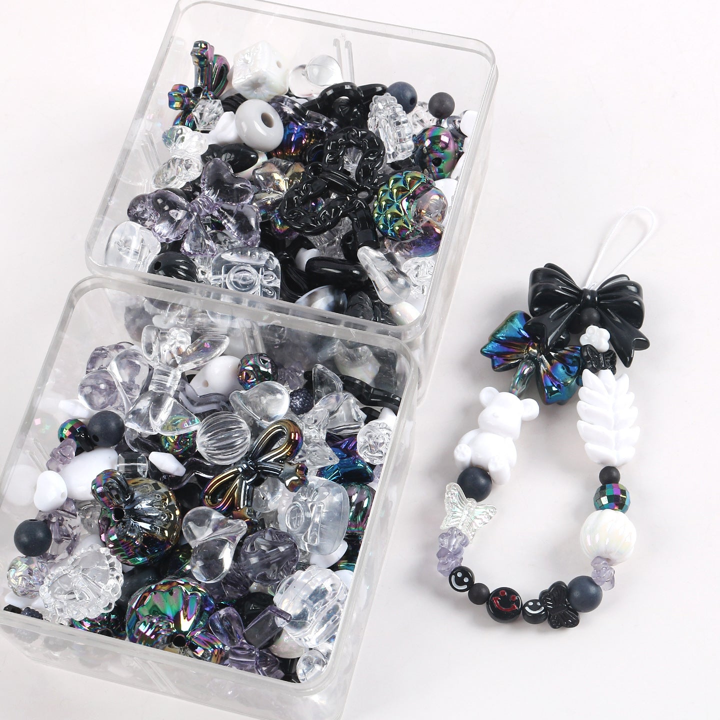 Cute Bow & Flower Acrylic Beads - DIY Mobile Phone Chain Necklace Lanyard Accessories