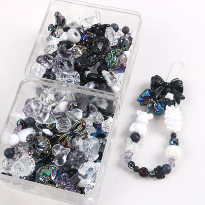 Cute Bow & Flower Acrylic Beads - DIY Mobile Phone Chain Necklace Lanyard Accessories