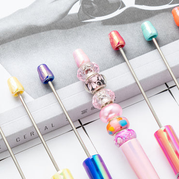 DIY Ballpoint Pen - Wholesale Plastic Printable Logo UV Gradient Beaded Pen