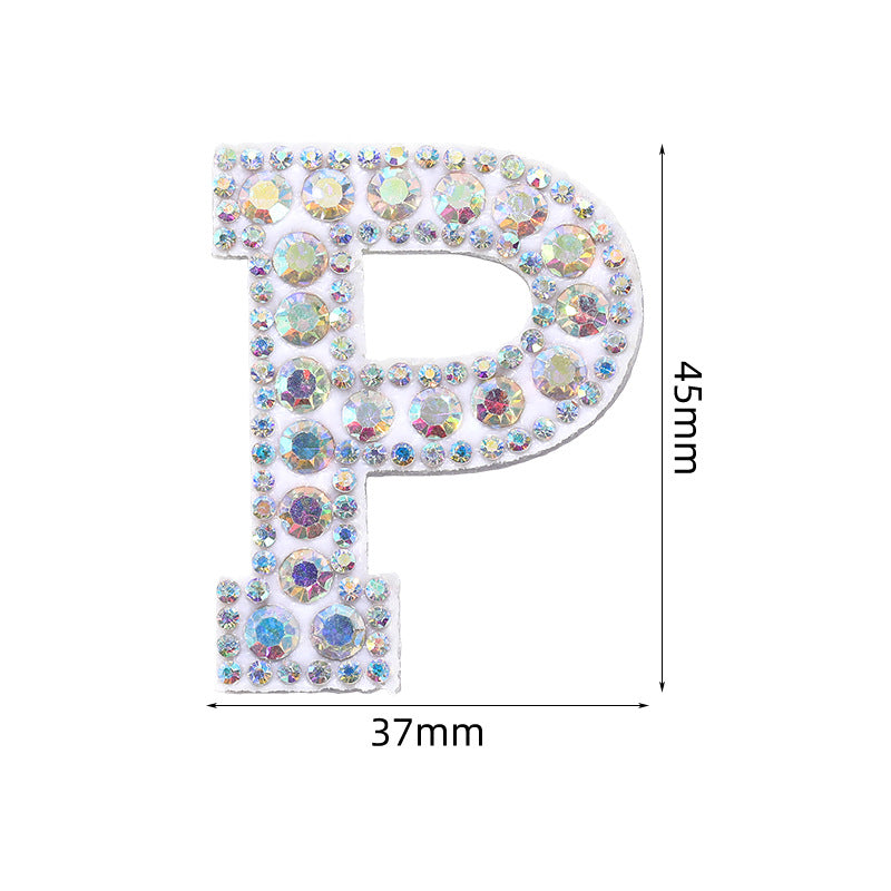 In stock AB color hot stamp diamonds, pearl letter embroidery badges, badges, patch patches, apparel accessories, full diamonds, full diamonds