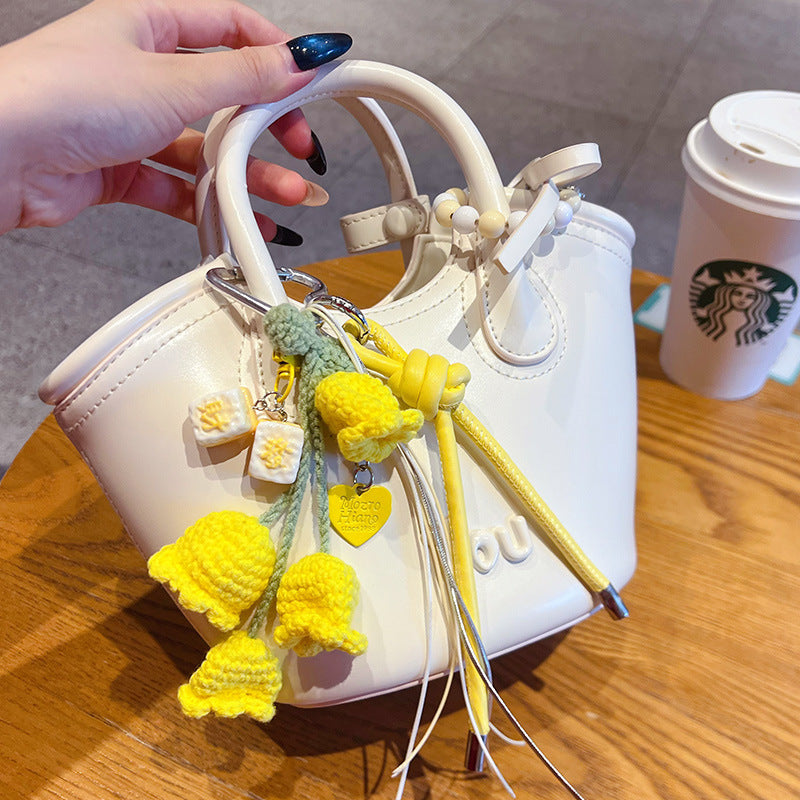 Handmade DIY wool thread knitting wind chimes bracelet keychain miu tie bag pendant couple car school bag small pendant