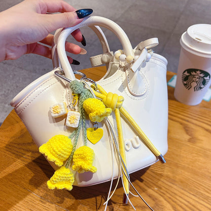 Handmade DIY wool thread knitting wind chimes bracelet keychain miu tie bag pendant couple car school bag small pendant