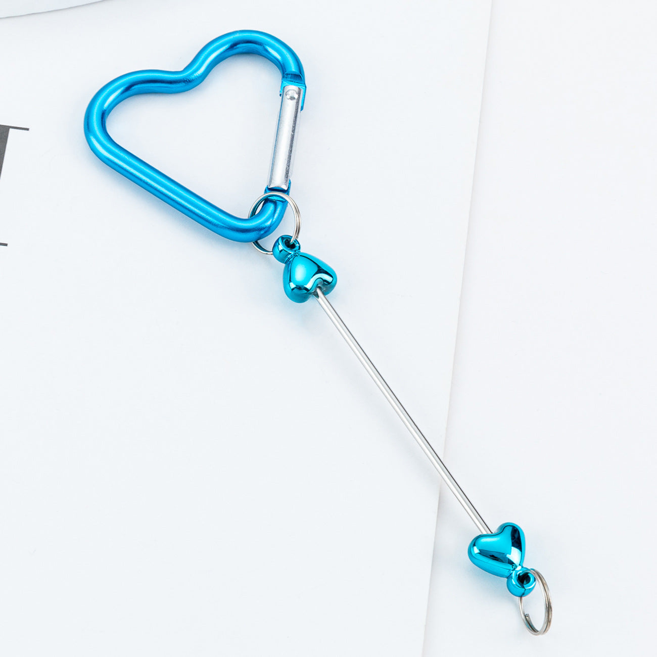 DIY Beaded Love Carabiner - Metal Bag Hook Jewelry Outdoor Kettle Backpack Carabiner