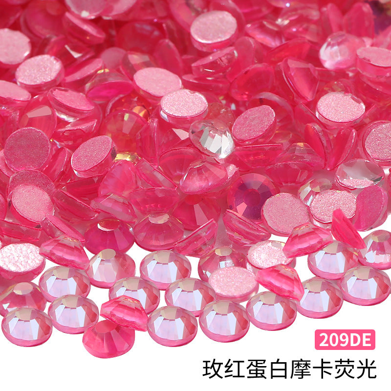 Guomao A-Diamond Even-Face Protein Mocha Fluorescent Ultra-Glitter Glass Diamond Jewelry Accessories DIY Phone Case Accessories Flat-Bottom Diamond