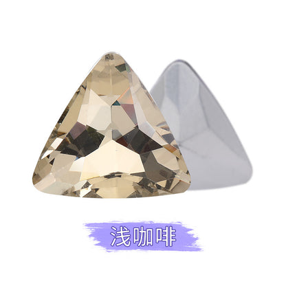 Pointed bottom triangular diamond, irregular rhinestone phone case, diamond attachment, diamond apparel, clothing, shoes, bags, crystal jewelry, accessories, pointed bottom triangular diamond