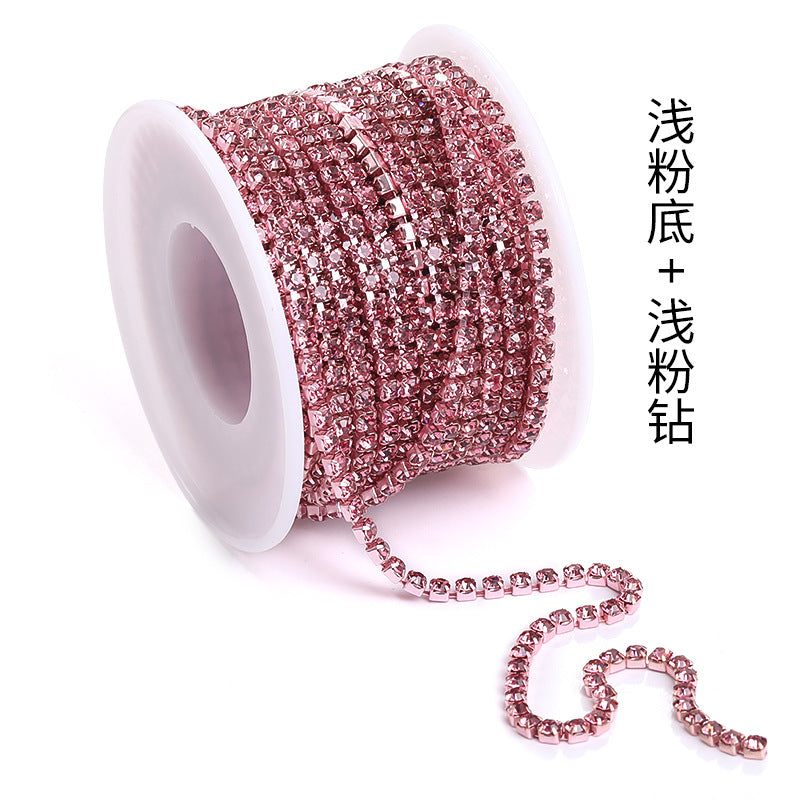 Cross-border explosive SS12 electrophoretic rhinestone claw chain, colorful diamond chain, intensive mobile phone case, luggage, clothing, accessories, diamond chain