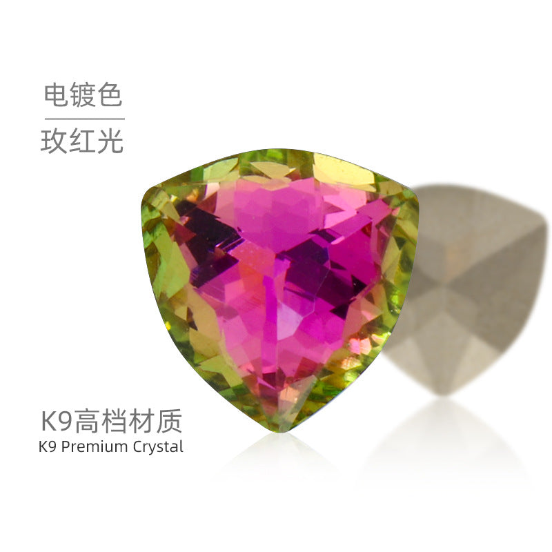 Fat triangle pointed bottom, special-shaped crystal diamond, tiger head glass diamond, clothing, shoes, bags, accessories, accessories, fat triangle rhinestone