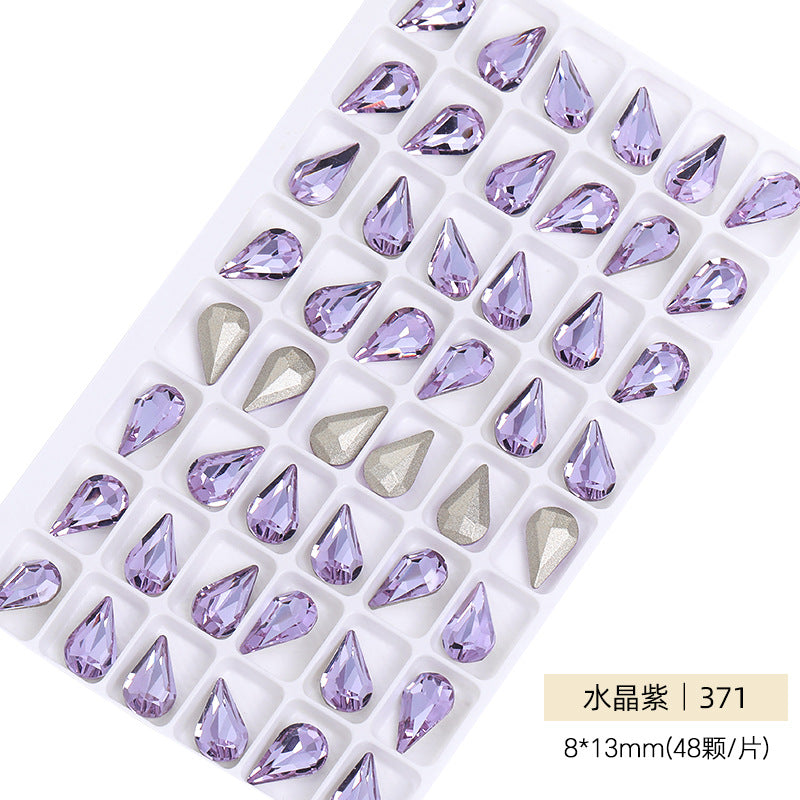 Cross-border source: Guazi pointed water drop, high-top diamond, special-shaped water rhinestone, DIY jewelry accessories, pointed bottom diamond, nail art sticker, diamond material