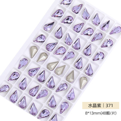 Cross-border source: Guazi pointed water drop, high-top diamond, special-shaped water rhinestone, DIY jewelry accessories, pointed bottom diamond, nail art sticker, diamond material