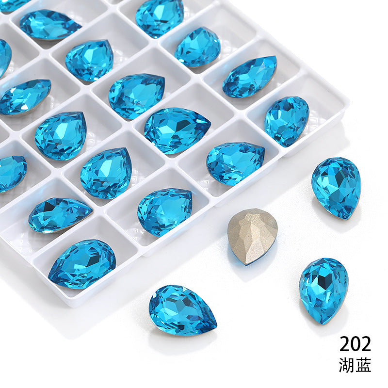 K9 high-end pear-shaped rhinestones, special-shaped rhinestones, real silver-plated base wedding dress accessories, pointed bottom pinkstone rhinestones
